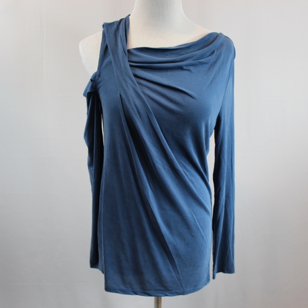 Love Scarlett Draped Cold Shoulder Long Sleeve Top